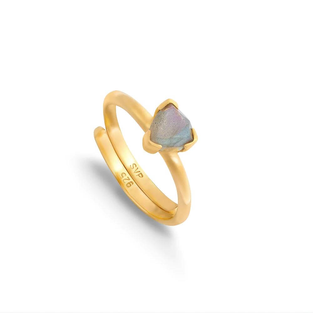 SVP Audie Labradorite Gold Adjustable Ring